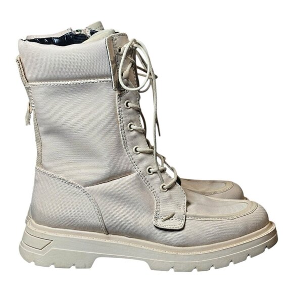 Franco Sarto Off-White / Cream Mid Calf Combat Boots Womens Sz 8 Water Resistant - Picture 3 of 10